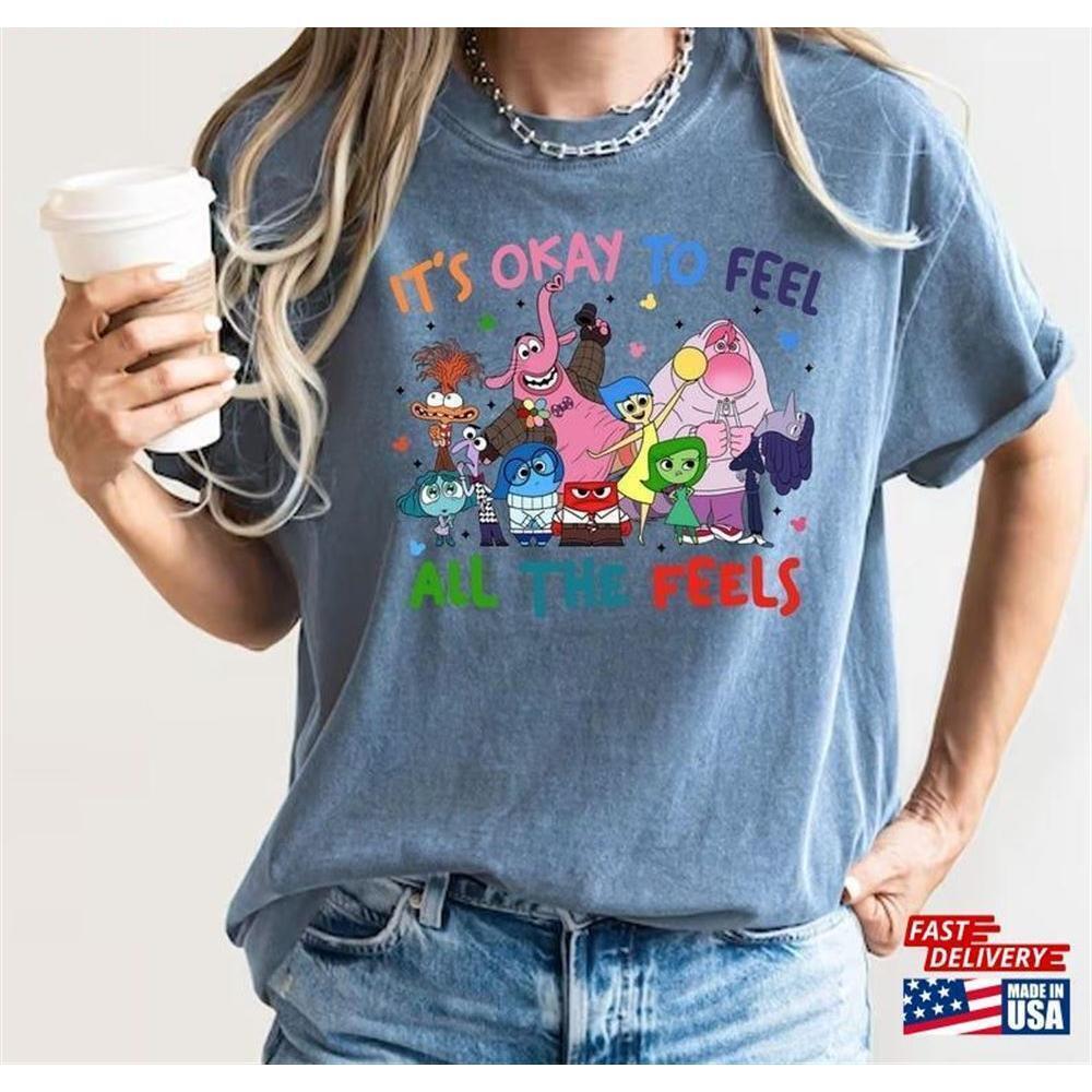 Its Okay To Feel All The Feels Tshirt Disney Shirt Therapy Teacher Gift Unisex